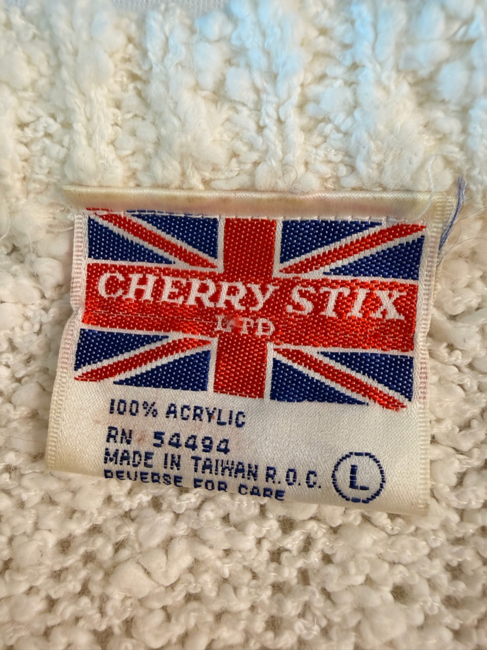 Vintage 80s Cherry Stix Geometric Colorful Loose Knit Red Lightweight Sweater L - Picture 5 of 7